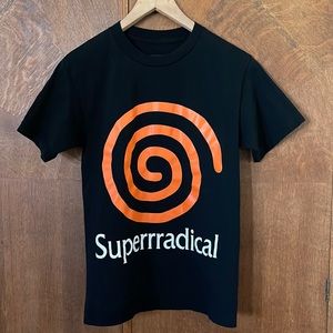 Superrradical black orange spiral ss tee